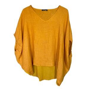 Raw Moda Italian Linen Batwing Top One Size
